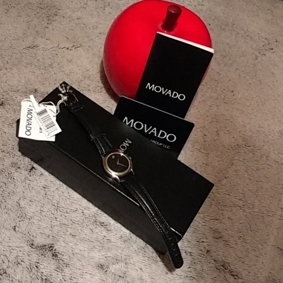 Authentic Movado silver face frame w diamond main image 4